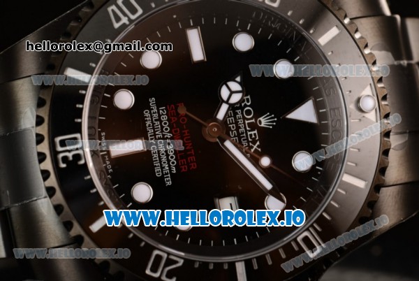 Rolex Sea-Dweller Clone Rolex 3135 Automatic PVD Case Black Dial With Dots Markers PVD Bracelet (BP) - Click Image to Close